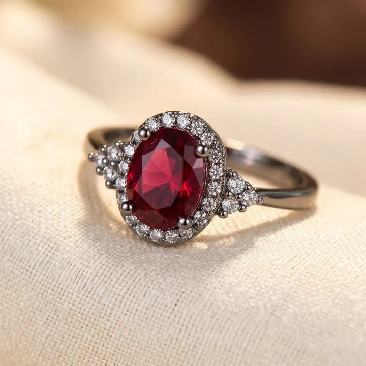 Bague Rubis Argentée