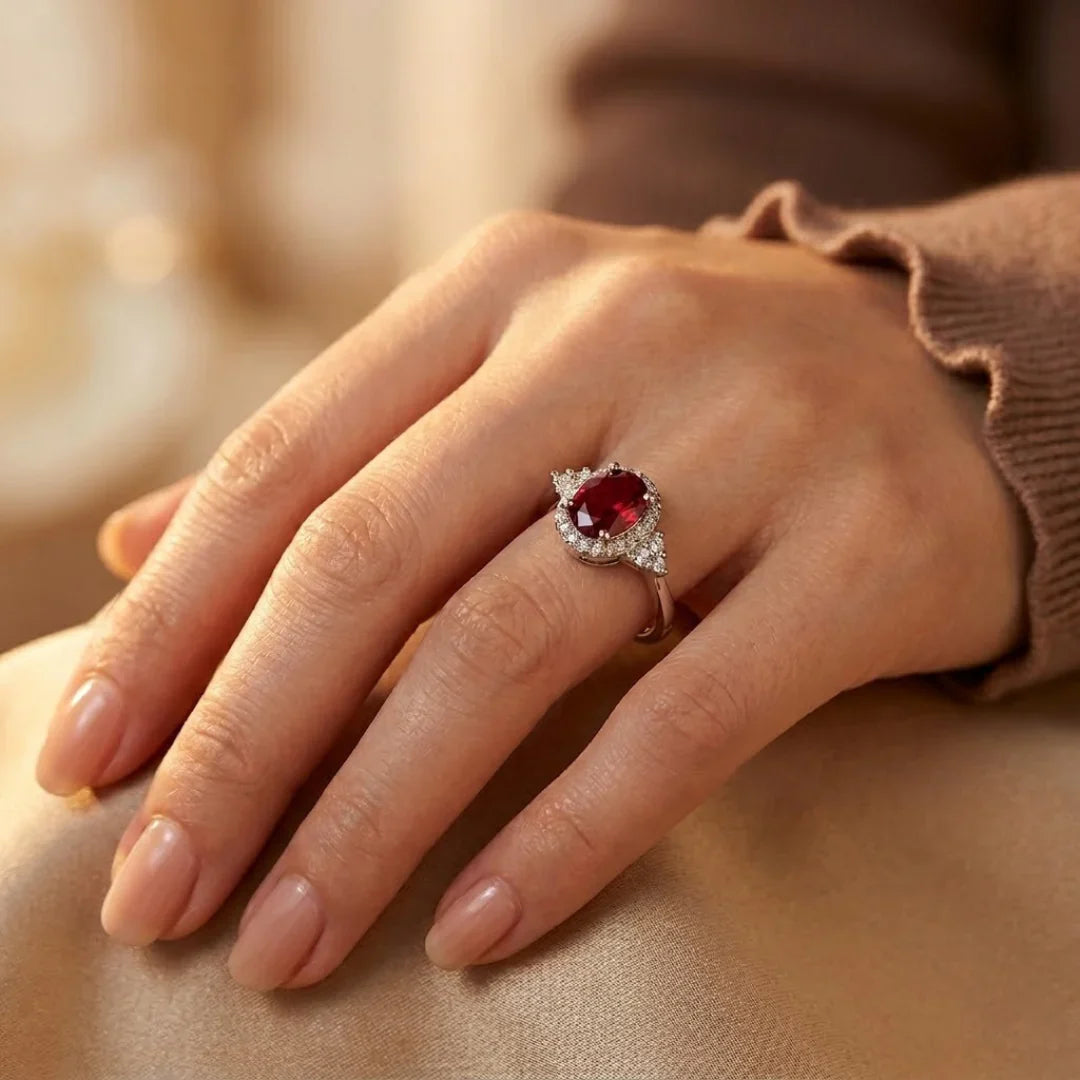 Bague Rubis Argentée