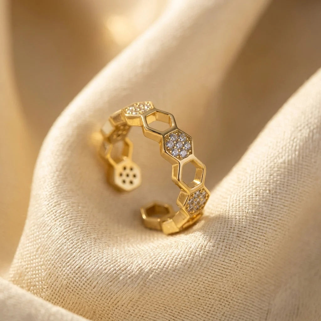 Bague Géométrique Dorée