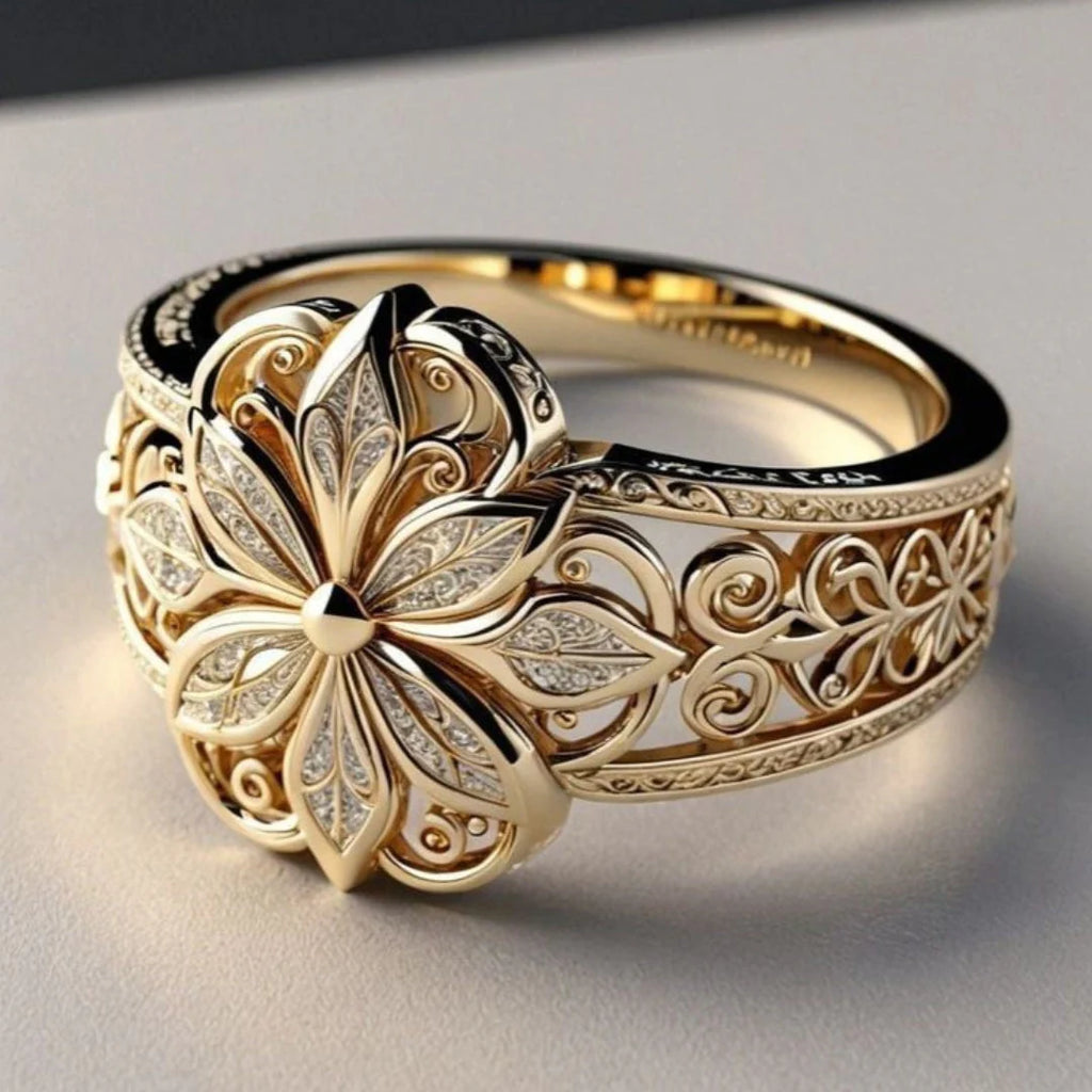 Bague fleur zirconium