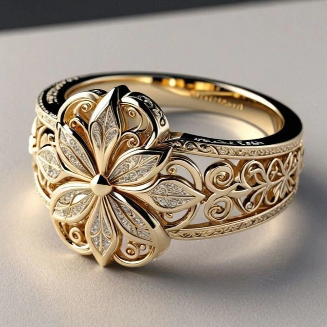 Bague fleur zirconium
