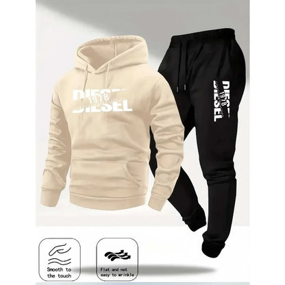 Men's Hooded Tracksuit Set – Casual Autumn Jogger Outfit