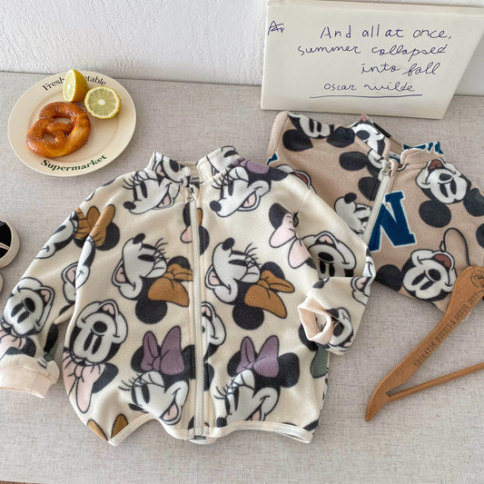 Cartoon Corduroy Kids Jacket – Lightweight Zipper Coat