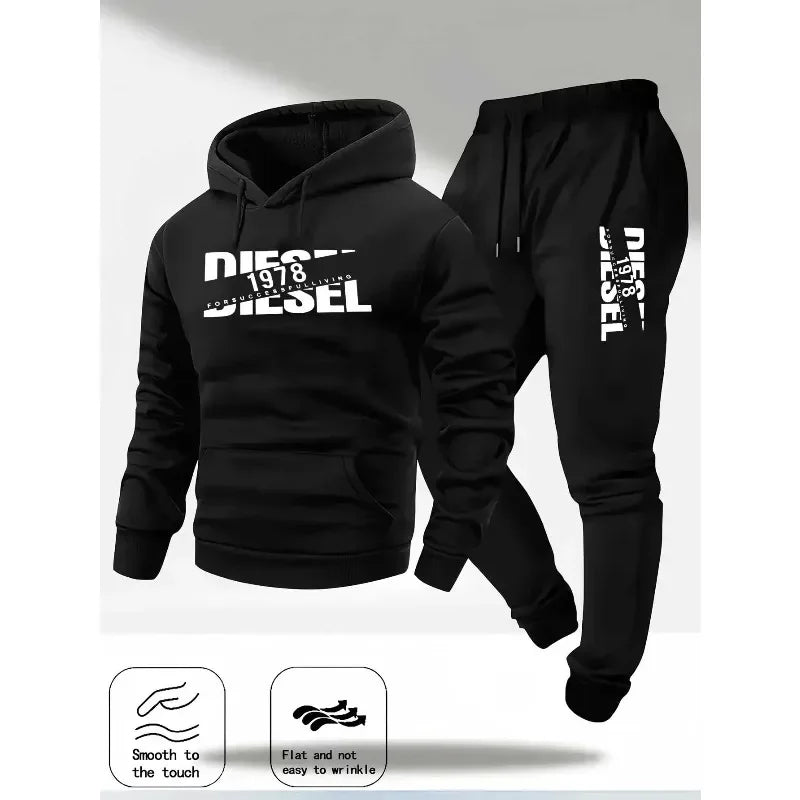 Men's Hooded Tracksuit Set – Casual Autumn Jogger Outfit