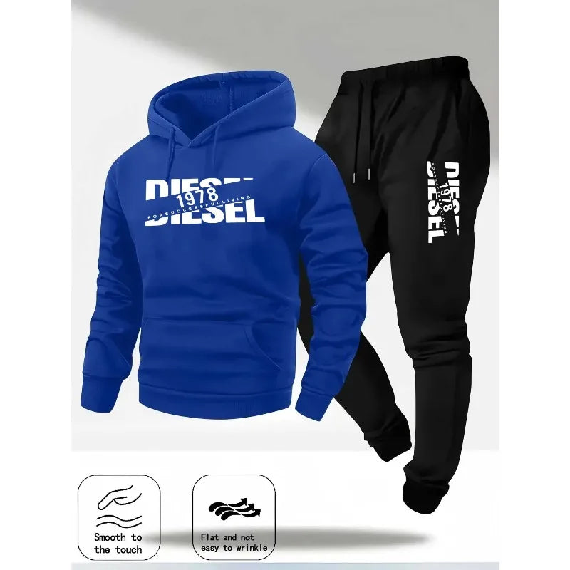 Men's Hooded Tracksuit Set – Casual Autumn Jogger Outfit