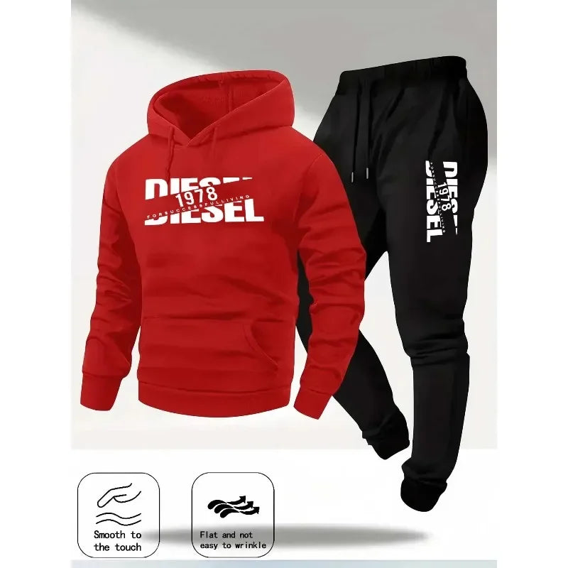 Men's Hooded Tracksuit Set – Casual Autumn Jogger Outfit