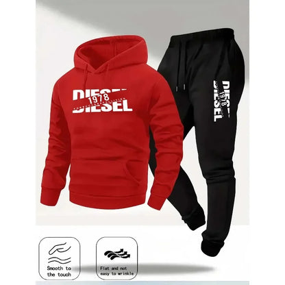 Men's Hooded Tracksuit Set – Casual Autumn Jogger Outfit