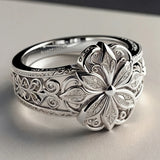 Bague fleur zirconium