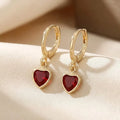 Boucles Cœur Rubis Dorées