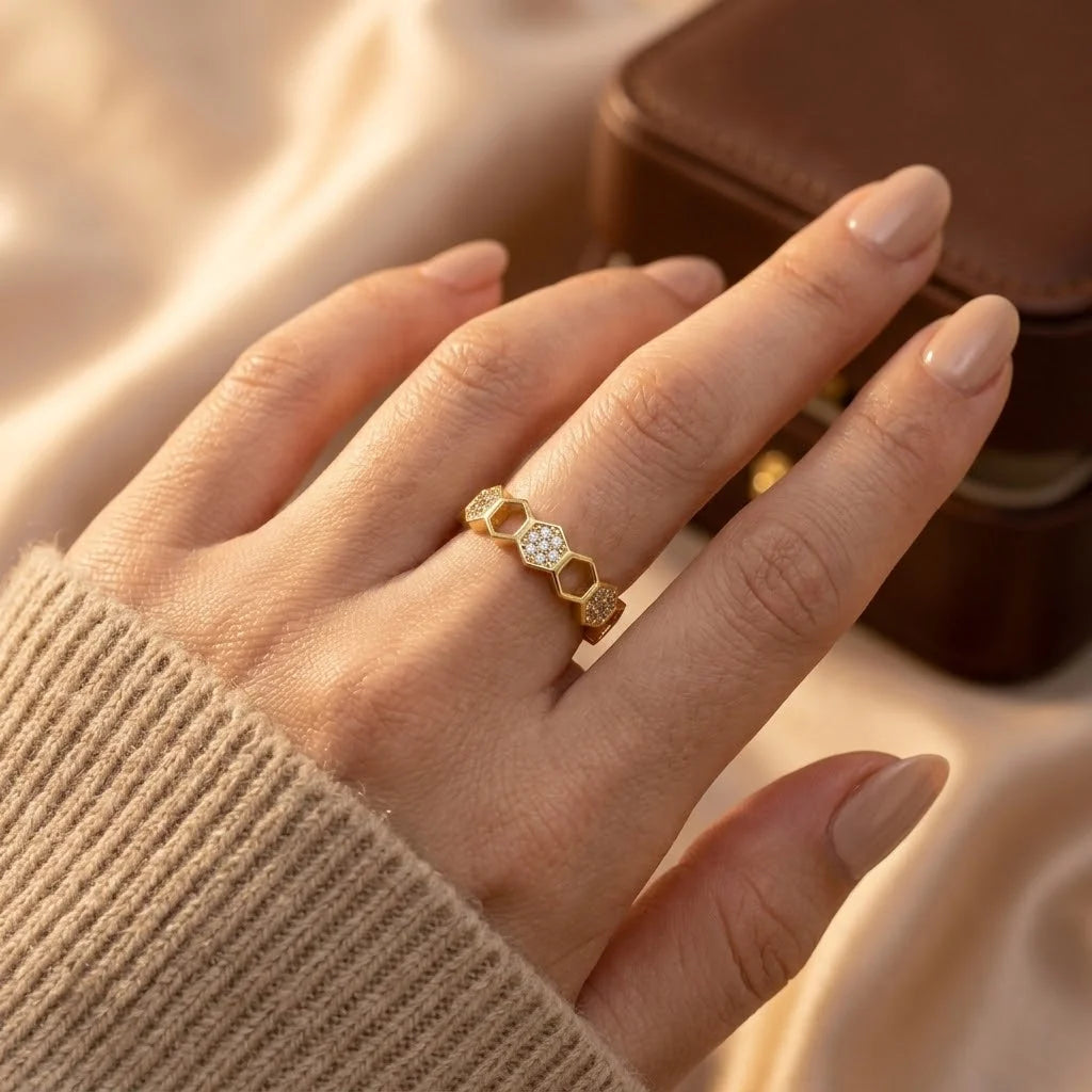 Bague Géométrique Dorée